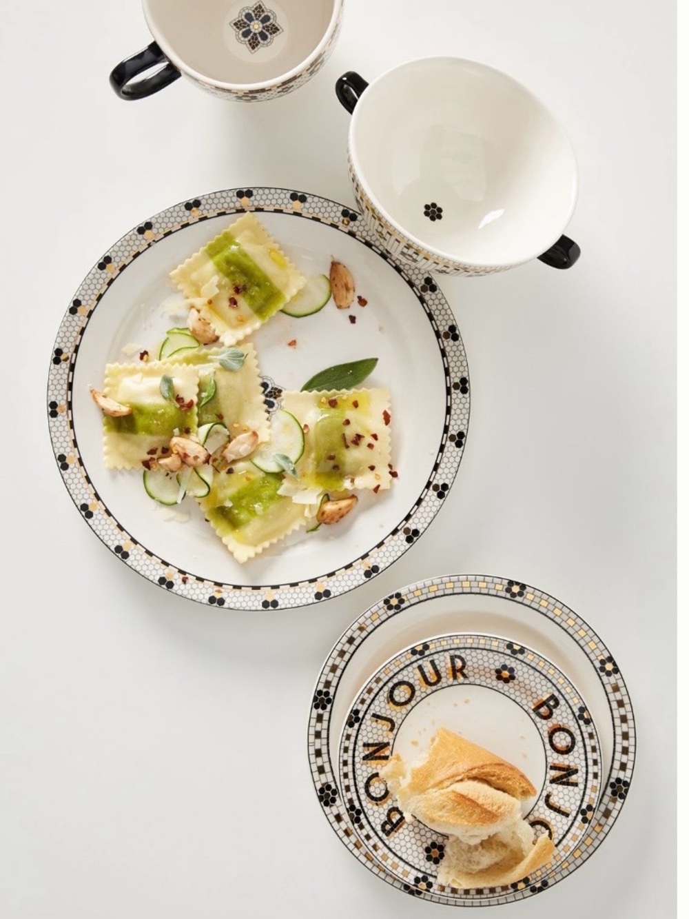 NWT Anthropologie Bistro Tile Bread Plates (set of 4) - Picture 3 of 14